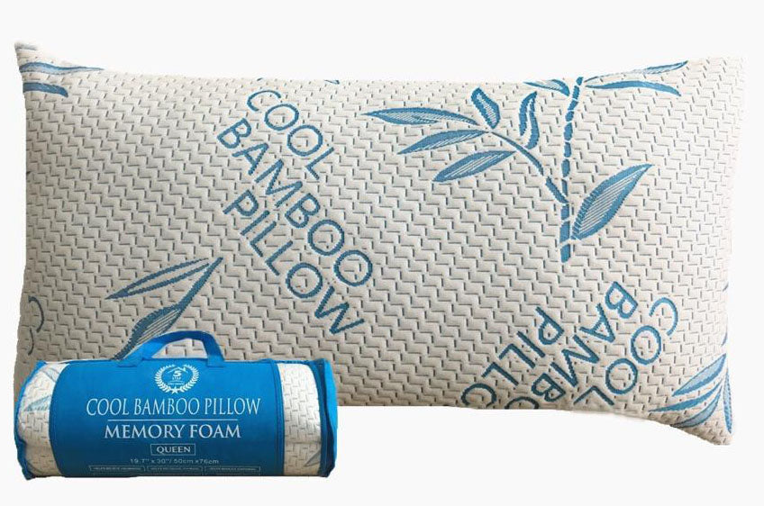 Memory Foam Pillows Queen Size Set of 4 Bamboo Cooling Bed Pillows