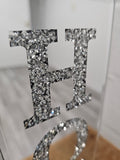 Glass Mirrored Candle Holder "HOME" 13in Tall - Free Shipping!