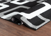 5X7 DEA Area Rug BLACK GEOMETRIC Free Shipping!