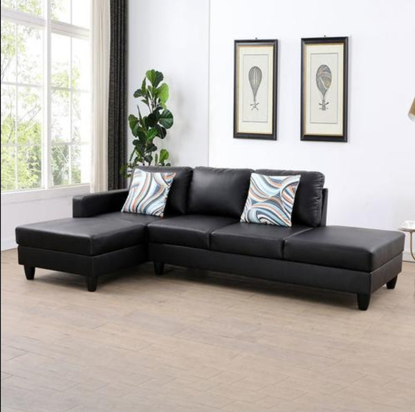 2PC Sectional w/Pillows - Black (CALL FOR AVAILABILITY)