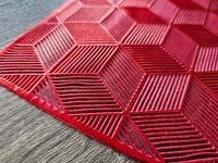 Red Squares Table Placemat Set 4 Pack- Free Shipping!