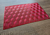 Red Squares Table Placemat Set 4 Pack- Free Shipping!