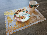 Gold Floral Table Placemat Set 4 Pack- Free Shipping!