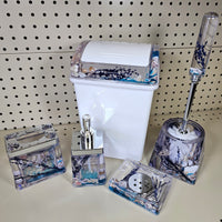 3D Floating Acrylic 5PC Motion Bathroom Vanity Accessory Set Blue Sea Shell Ocean - FREE SHIPPING!