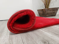 2X3 Faux Rabbit Fur Doormat - RED