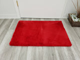 2X3 Faux Rabbit Fur Doormat - RED