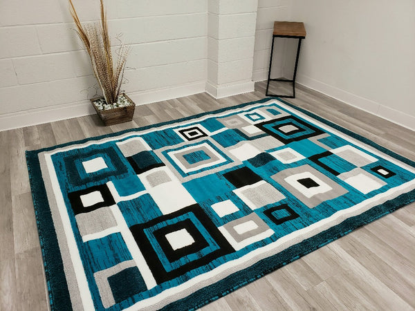 5X8 Majestic Area Rug - TURQUOISE- Free Shipping!