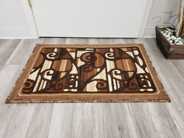 Majestic 2x3 Door Mat - BROWN/BEIGE- Free Shipping!