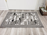 Majestic 2x3 Door Mat - L. GREY/GREY- Free Shipping!