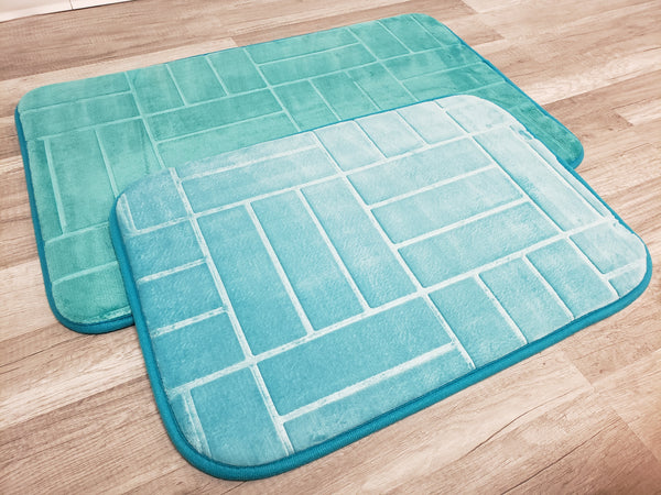 2 PC Memory Foam Bath Mat Set - TURQUOISE FREE SHIPPING!