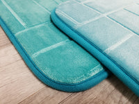 2 PC Memory Foam Bath Mat Set - TURQUOISE FREE SHIPPING!