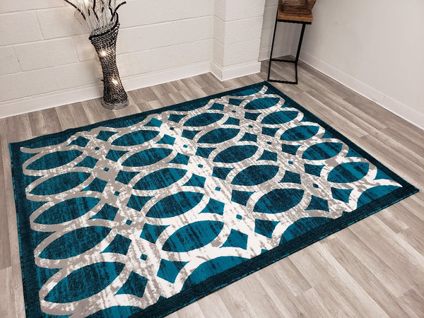 5x8 Majestic Area Rug - TURQUOISE- Free Shipping!